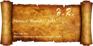 Hencz Renátó névjegykártya