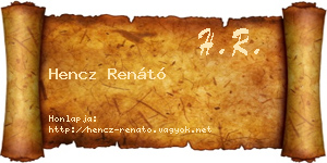 Hencz Renátó névjegykártya